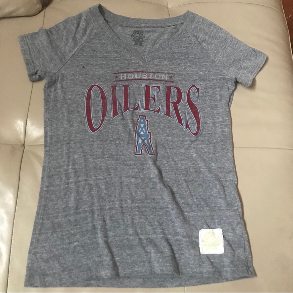 Retro Sport Houston Oilers Gray Tee-Shirt, Large